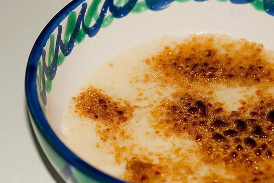 Arroz con leche de soja gratinado