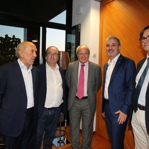 Ricardo Rodrigo con compañeros del PSC de Pasqual Maragall