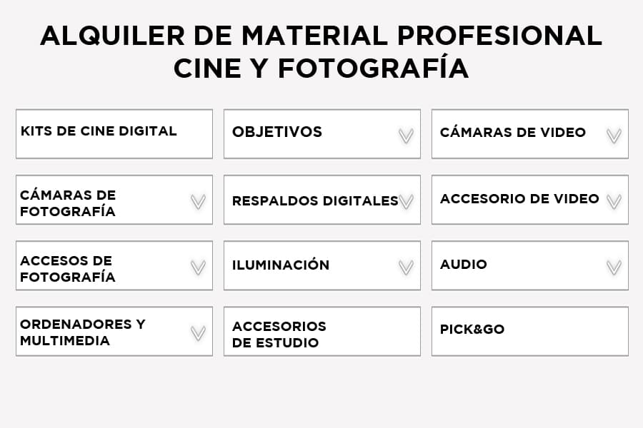 Los equipos de audiovisuales profesionales al alcance de todo el mundo.