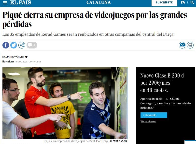 Cierra la empresa de Gerard Piqué