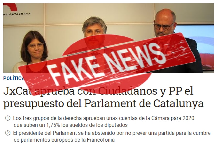 JxCAT pacta con C's y PP los presupuestos, primera fake news de ERC de 2020