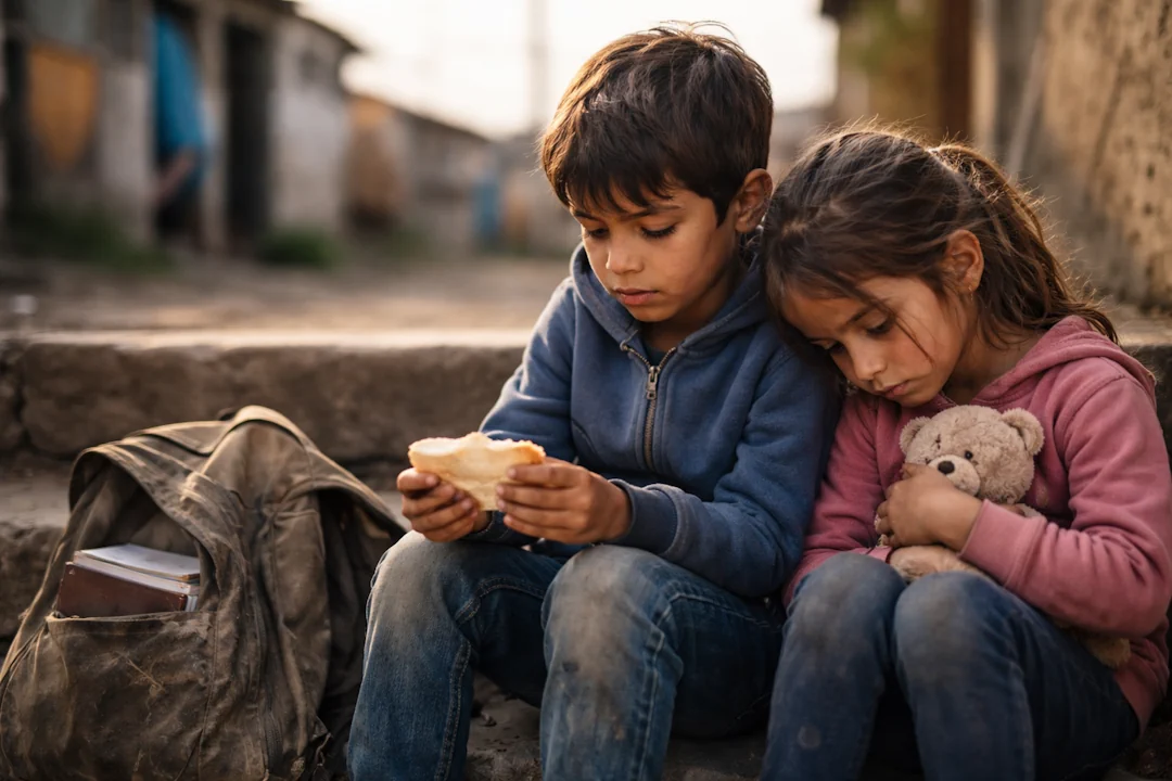 La pobreza infantil en España. Imagen de niños